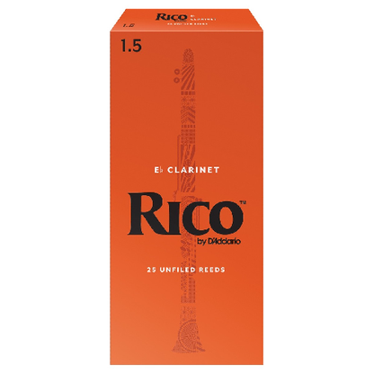 Rico by D'addario Eb Clarinet Reeds Unfiled - 25 Per Box - Poppa's Music 