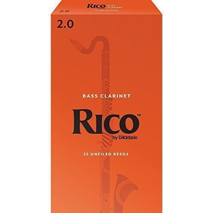 Rico by D'addario Bass Clarinet Reeds Unfiled - 25 Per Box - Poppa's Music 