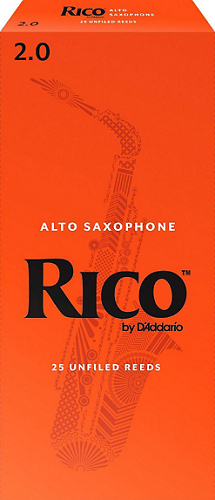 Rico by D'Addario Alto Saxophone Reeds Unfiled - 25 Per Box - Poppa's Music 