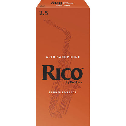 Rico by D'Addario Alto Saxophone Reeds Unfiled - 25 Per Box - Poppa's Music 