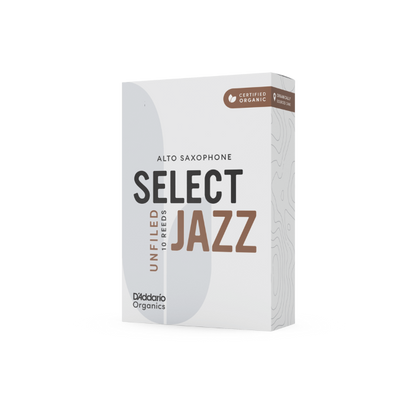 D'Addario Organic Select Jazz Unfiled Alto Saxophone Reeds - 10 Per Box - Poppa's Music 