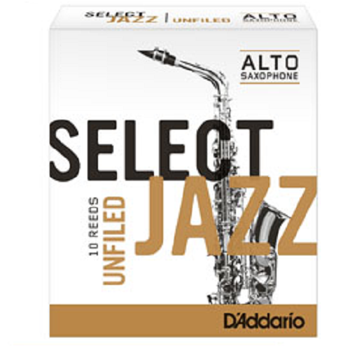 D'addario Select Jazz Alto Saxophone Unfiled Reeds -10 Per Box - Poppa's Music 