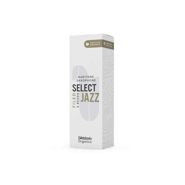 D'Addario Organic Select Jazz Filed Baritone Saxophone Reeds - 5 Per Box - Poppa's Music 