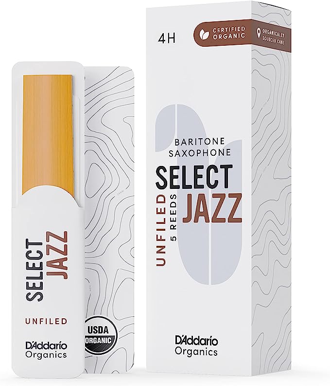 D'Addario Organic Select Jazz Unfiled Baritone Saxophone Reeds - 5 Per Box - Premium Baritone Saxophone Reeds from D'Addario - Just $38.99! Shop now at Poppa's Music