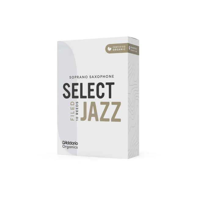 D'Addario Organic Select Jazz Filed Soprano Saxophone Reeds - 10 Per Box - Poppa's Music 