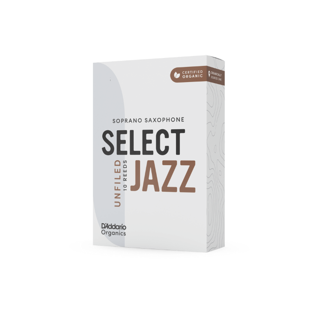 D'Addario Organic Select Jazz Unfiled Soprano Saxophone Reeds - 10 Per Box - Poppa's Music 