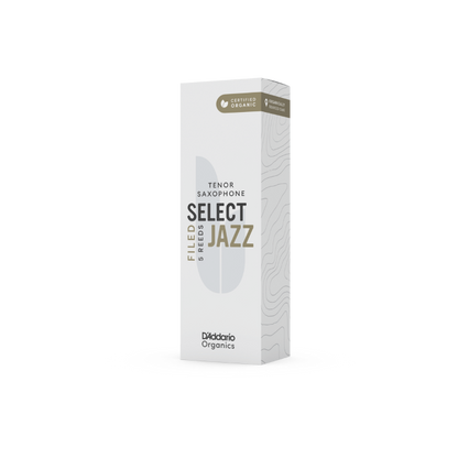 D'Addario Organic Select Jazz Filed Tenor Saxophone Reeds - 5 Per Box - Poppa's Music 