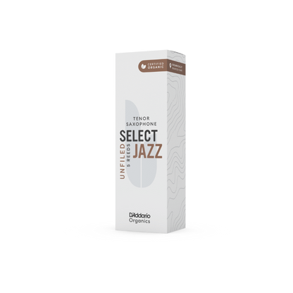 D'Addario Organic Select Jazz Unfiled Tenor Saxophone Reeds - 5 Per Box - Poppa's Music 