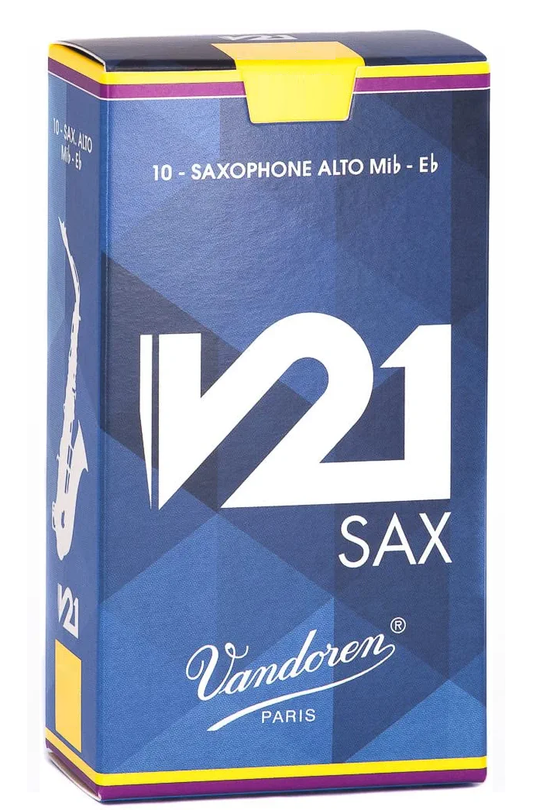 Vandoren V21 Alto Saxophone Reeds - 10/Box - Poppa's Music 