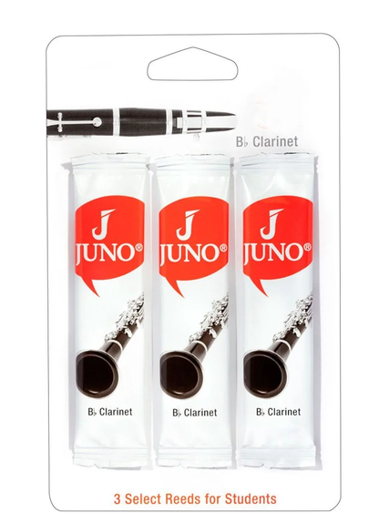 Vandoren Juno Bb Clarinet Reeds  -  3  Reed Card - Poppa's Music 