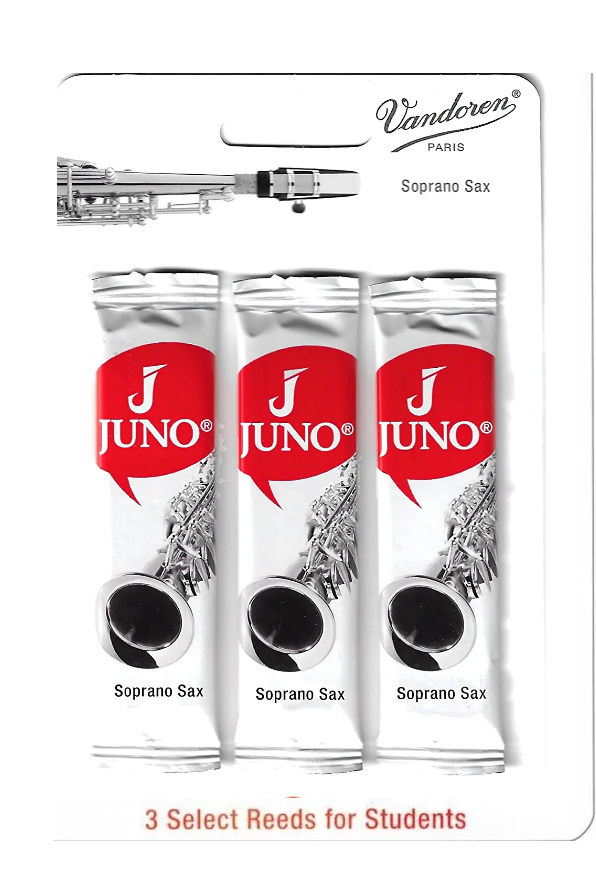 Vandoren Juno Soprano Saxophone Reeds - 3  Reed Card - Poppa's Music 