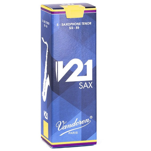 Vandoren Tenor Saxophone V-21 Reeds - 5/Box - Poppa's Music 