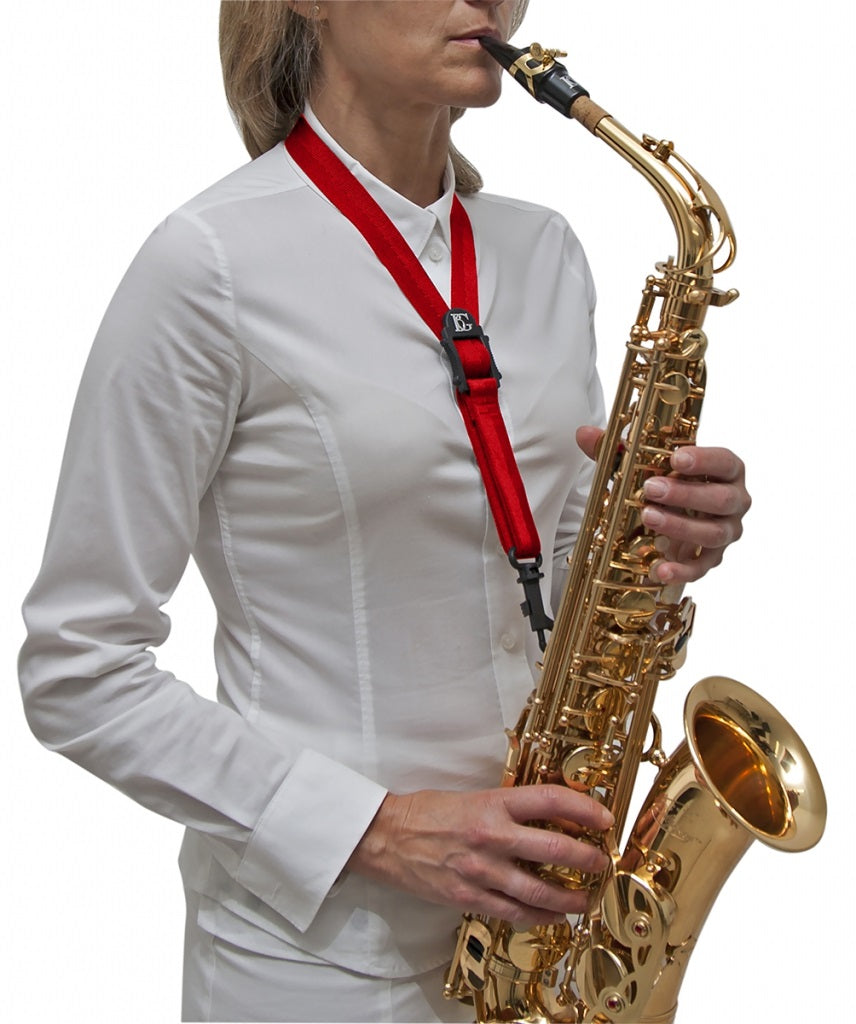 BG France Standard Sax Strap S39SH - Red Strap with Snap Hook - Poppa's Music 