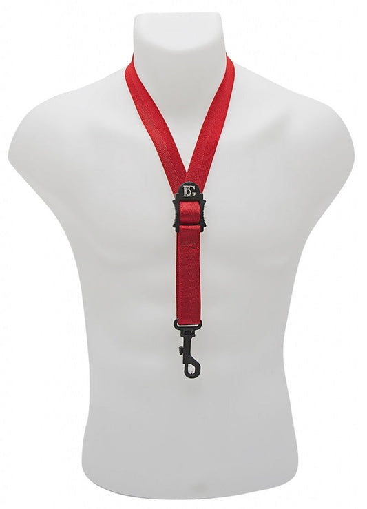 BG France Standard Sax Strap S39SH - Red Strap with Snap Hook - Poppa's Music 