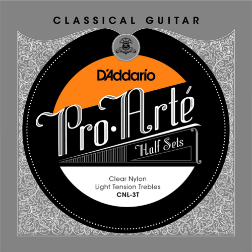 D'addario Pro-Arte Clear Nylon Treble, Light Tension Half Set Classical Guitar Strings - Poppa's Music