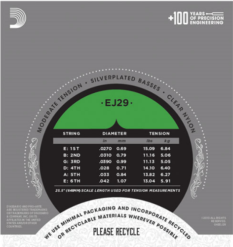 D'addario Pro-Arte Rectified TrebleS, Moderate Tension Classical Guitar Strings - Poppa's Music 