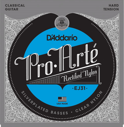 D'addario Pro-Arte Rectified TrebleS, Hard Tension Classical Guitar Strings - Poppa's Music 