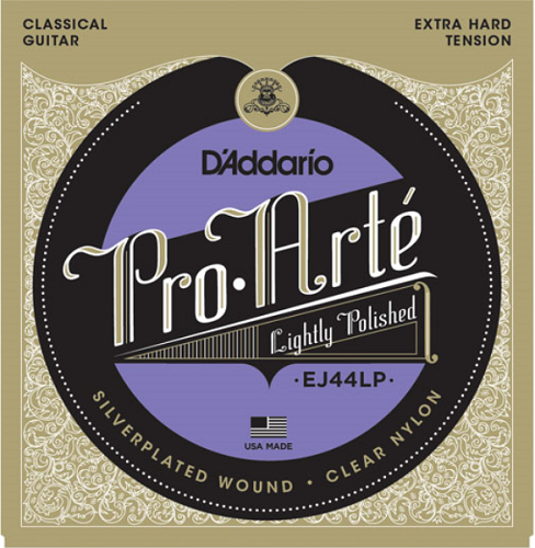 D'addario Pro-Arte Lightly Polished Composite , Extra-Hard Tension Classical Guitar Strings - EJ44LP - Poppa's Music 