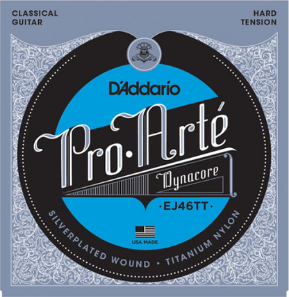 D'Addario ProArte Dynacore Classical Guitar Strings, Titanium Trebles, Hard Tension - EJ46TT - Poppa's Music 