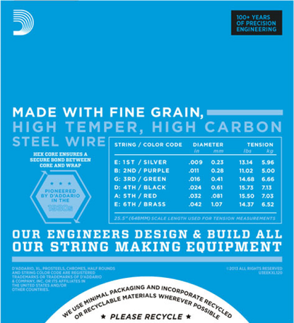 D'addario Nickel Wound, Super Light, REINFORCED, 9-42 Electric Guitar Strings - Poppa's Music 