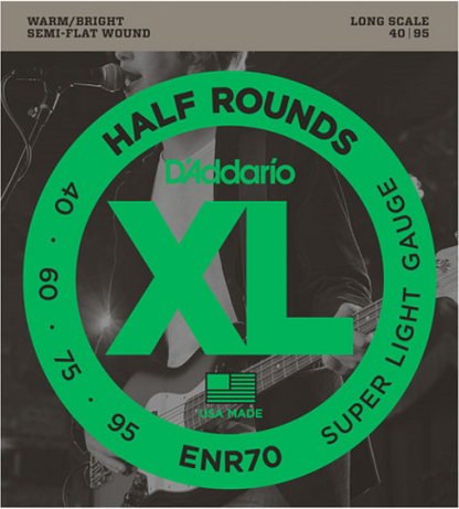 D'addario Half Rounds, Super Light, Long Scale, 40-95 Bass Guitar Strings - Poppa's Music 