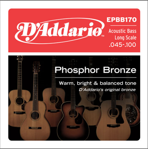 D'addario Phosphor Bronze, Long Scale, 45-100 Acoustic Bass Guitar Strings - Poppa's Music 