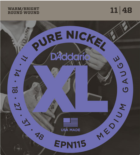D'addario XL Pure NICKEL, BLUES/JAZZ, 11-48 Electric Guitar Strings - Poppa's Music