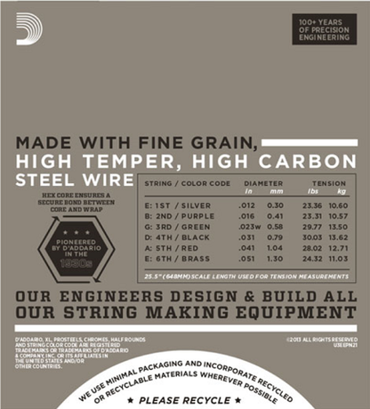 D'addario Pure NICKEL, Jazz Medium, 13-56 Electric Guitar Strings EPN21 - Poppa's Music 