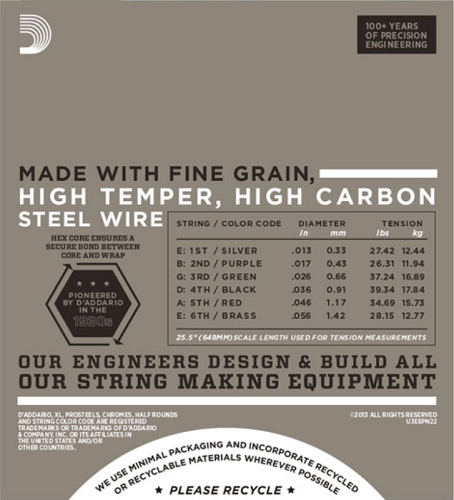 D'addario Pure NICKEL, Jazz Medium, 13-56 Electric Guitar Strings - Poppa's Music 