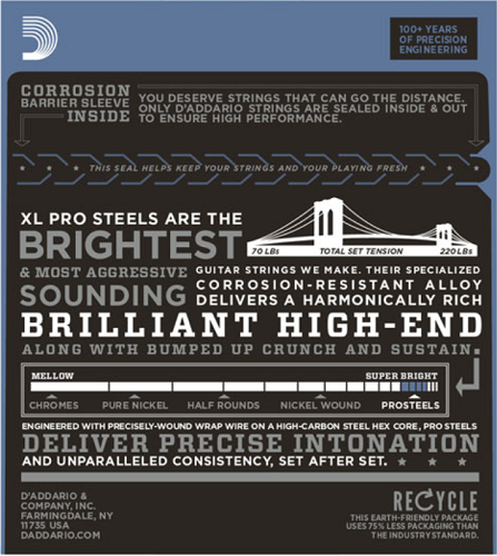 D'addario PROSTEELS, Regular Light,10-46 Electric Guitar Strings - Poppa's Music 