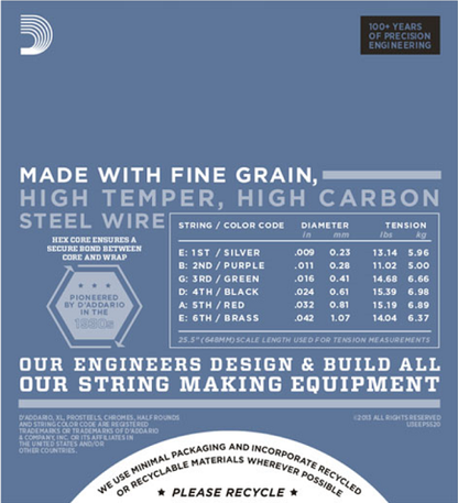 D'addario PRO STEELS, Super Light, 9-42 Electric Guitar Strings EPS520 - Poppa's Music 