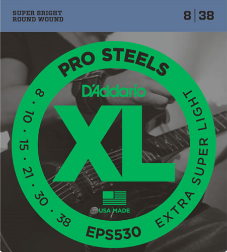 D'addario PROSTEELS, Extra-Super Light, 8-38 Electric Guitar Strings - Poppa's Music 