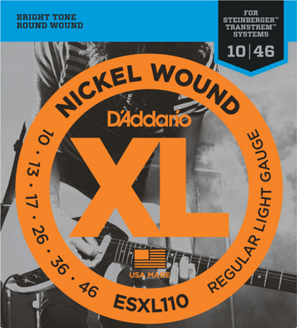 D'addario Nickel Wound Regular LGHT, Double Ball END, 10-46 Electric Guitar Strings ESXL110 - Poppa's Music 