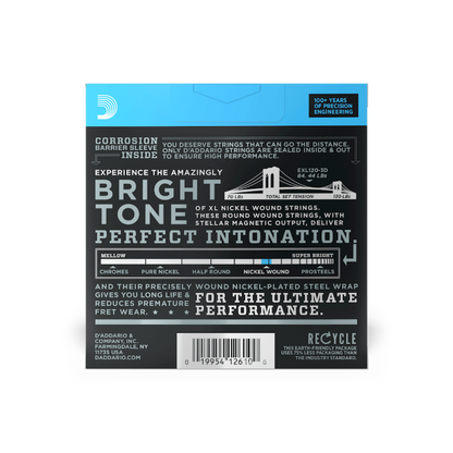 D'Addario Nickel Wound, Super Light, 9-42 Electric Guitar Strings (3 Sets) EXL120-3D - Poppa's Music 