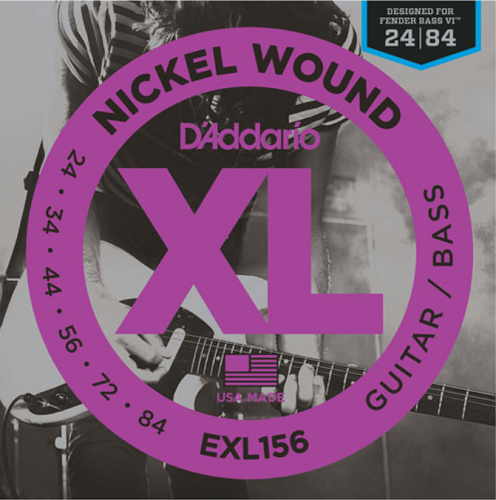 D'addario XL Nickel Round Wound, Fender Bass VI, 24-84 Electric Guitar Strings - Poppa's Music 