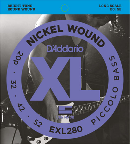 D'addario Nickel Wound, Long Scale, 20-52 Piccolo Bass Strings - Poppa's Music 