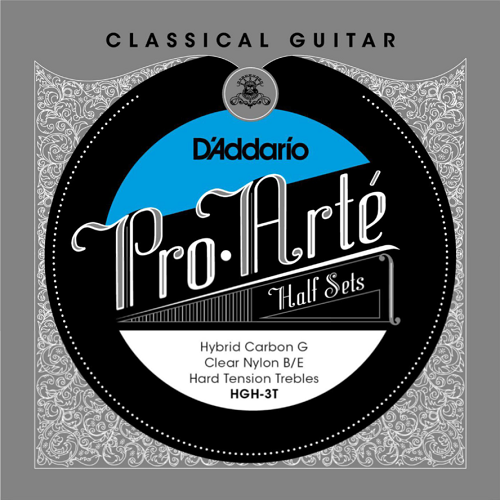 D'addario Pro-Arte Hybrid Carbon G Treble, Hardtension Half Set Classical Guitar Strings - Poppa's Music 