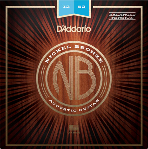 D'addario Nickel Bronze, Balanced Tension Light, 12-52 Acoutic Guitar Strings - Poppa's Music