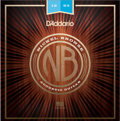 D'addario Nickel Bronze, Light, 12-53 Acoustic Guitar Strings - Poppa's Music 