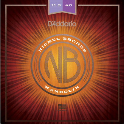 D'addario Nickel Bronze, Custom Medium, 11.5-40 Mandolin Strings - Poppa's Music 