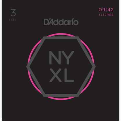 D'addario Nickel Wound, Super Light, 09-42 Electric Guitar Strings - NYXL0942 3-PACK - Poppa's Music 