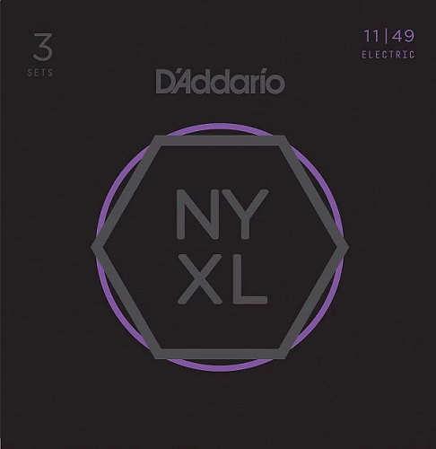 D'addario Nickel Wound, Medium, 11-49 Electric Guitar Strings - NYXL1149 3-PACK - Poppa's Music