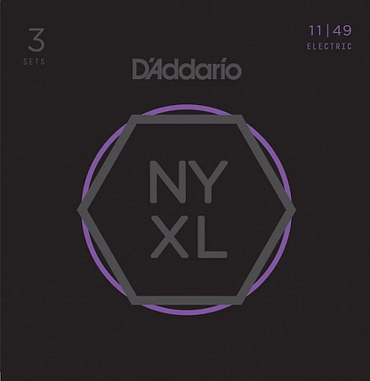 D'addario Nickel Wound, Medium, 11-49 Electric Guitar Strings - NYXL1149 3-PACK - Poppa's Music 