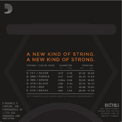 D'addario Nickel Wound, Medium Wound 3RD, 13-56,  Electic Guitar Strings NYXL1356W - Poppa's Music 