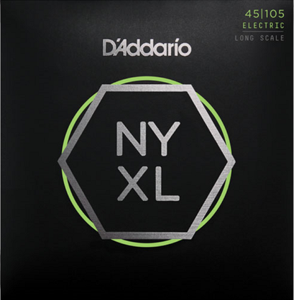 D'addario Long Scale, Light Top/Medium Bottom, 45-105 Bass Guitar Strings - Poppa's Music 