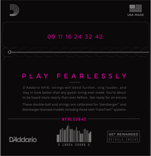 D'addario NYXL Nickel Wound, Super Light, Double Ball END, 09-42 Electric Guitar Strings - Poppa's Music 