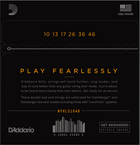 D'addario NYXL Nickel Wound, Regular Light, Double Ball END, 10-46 Electric Guitar Strings - Poppa's Music 