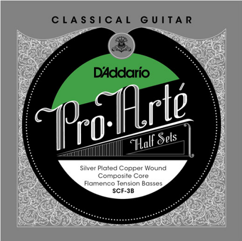 D'addario Pro-Arte Composite Core, Silver Plated Copper Bass, Flamenco Tension Half Set Classical Guitar Strings - Poppa's Music 