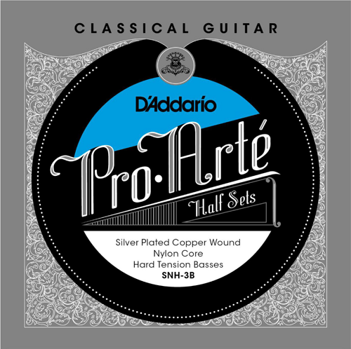 D'addario Pro-Arte Nylon Core, Silver Plated Copper Bass, Hard Tension Half Set Classical Guitar Strings - Poppa's Music 