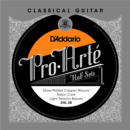 D'addario Pro-Arte Nylon Core, Silver Plated Copper Bass, Copper Light Tension Half Set Classical Guitar Strings - Poppa's Music 